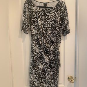 Black and white print Ann Taylor wrap dress